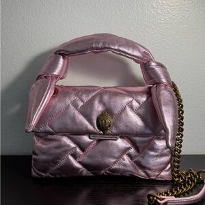 Kurt Geiger Metallic Pink Quilted Mini Bag